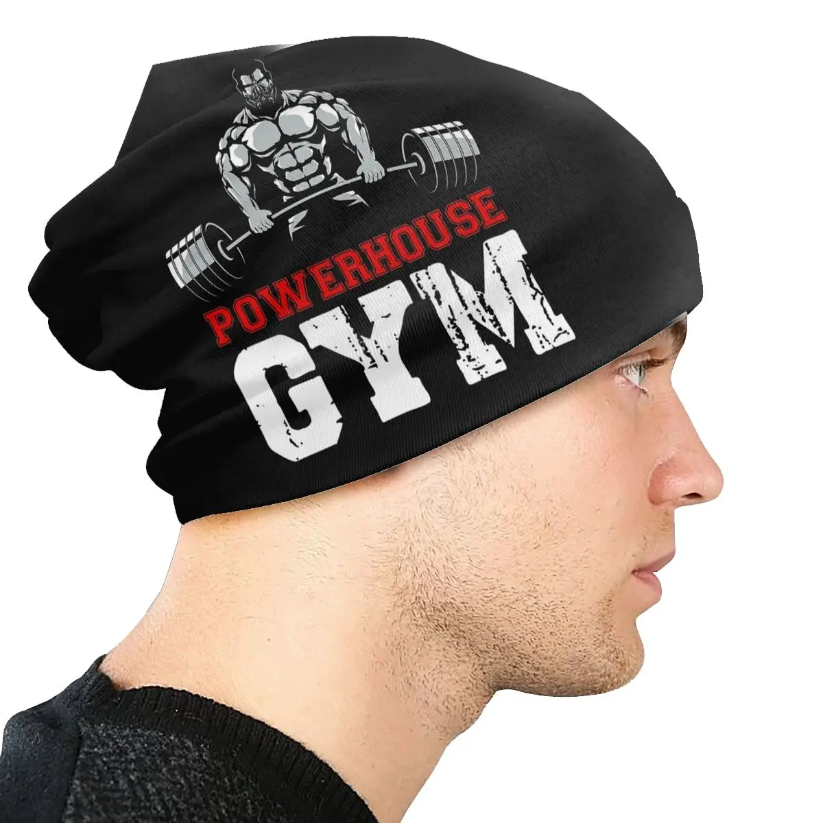 Fitness Muscle Powerhouse Gym Skullies czapki czapki fajne zimowe ciepłe mężczyźni kobiety czapka z dzianiny dla dorosłych kulturystyka siłownia