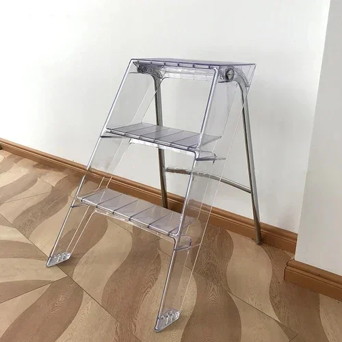 Plastic Stairs Ins Bedside Shelf Flower Table Shop Studio Display Rack Transparent Foldable Step Ladders