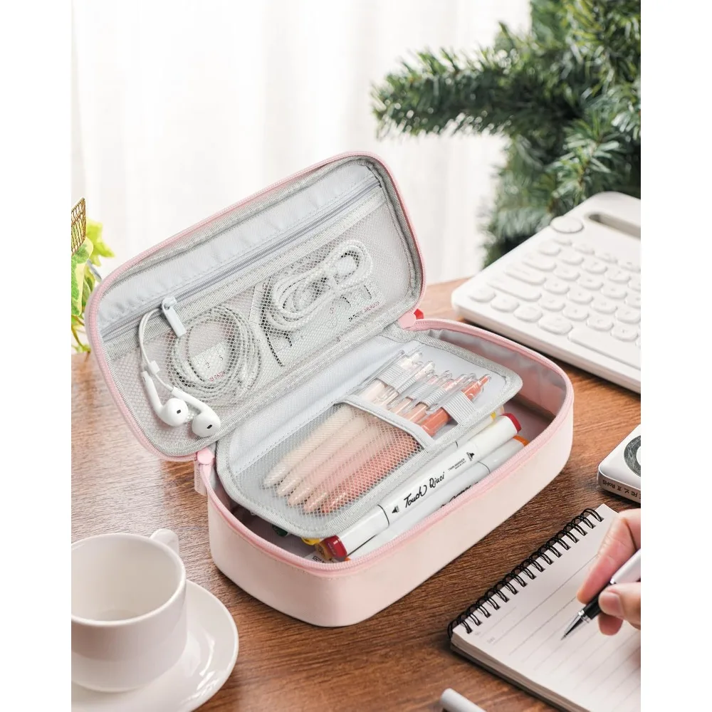Federmäppchen, Etui, Federtasche, Federmappe, Schule, große Kapazität, für Mädchen, Teenager, Erwachsene, Schlamppermäppchen, Federmäppchen, Schulmäppchen, ästhetisches Federmäppchen (Rosa)