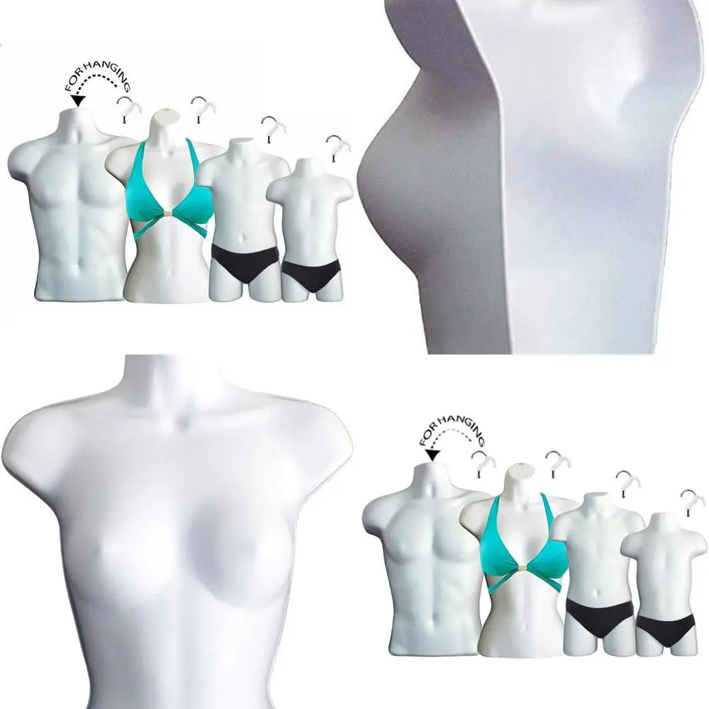 

White Mannequin Set - Unisex, Child, Toddler - S-M Size, Hollow Back Plastic Forms