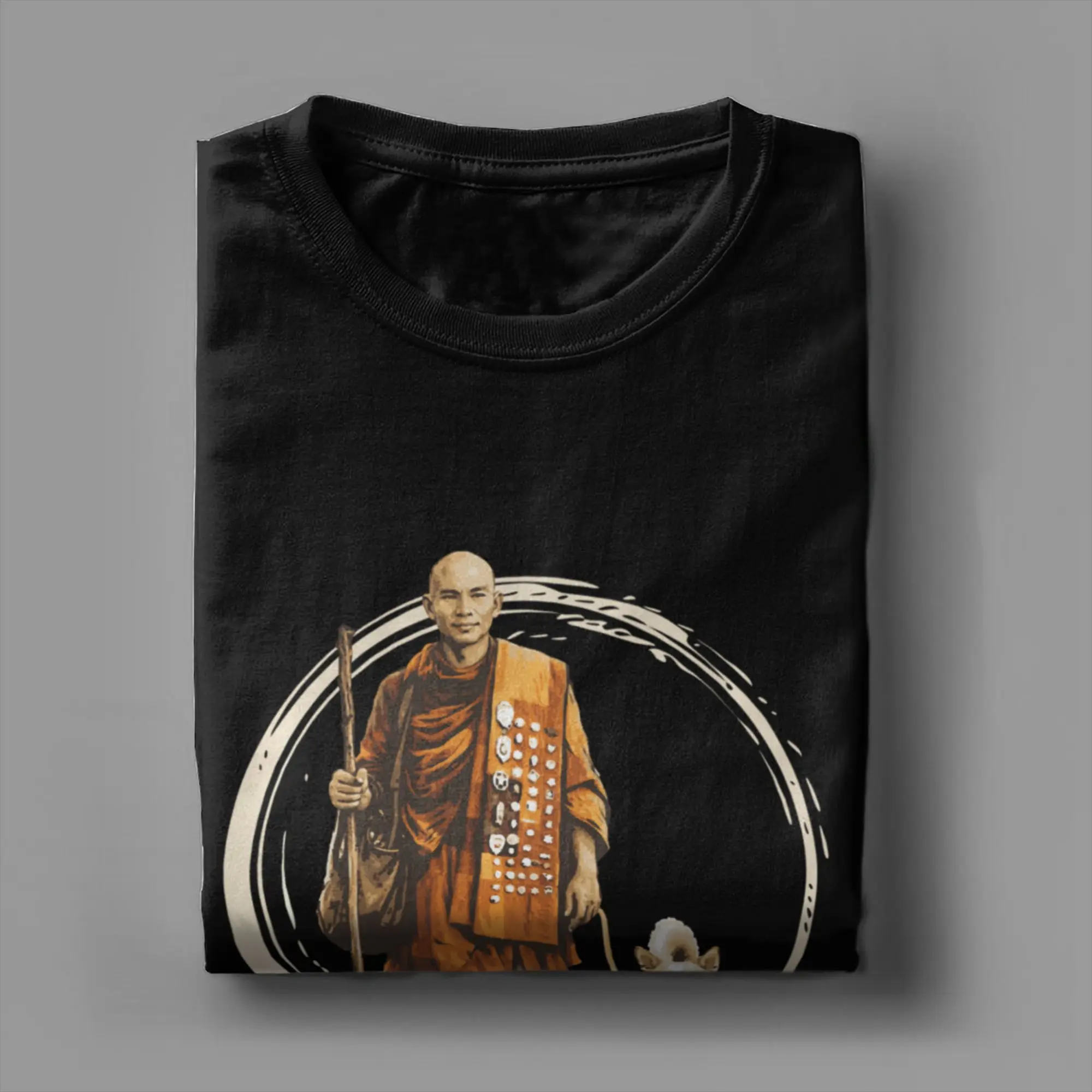 Camiseta de algodón 100% Peace Walking Monks y Aloka Dog Walk for Peace para parejas, camisetas Y2K para la playa, camisetas con cuello redondo, ropa de gran tamaño