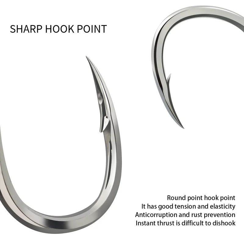 ZYZHE 1pc Jig Assist Hook High Strength Bkk8062 Hook Steel Line Luminous Tube Feather Jigging Fishhook Boat Fishing Hooks