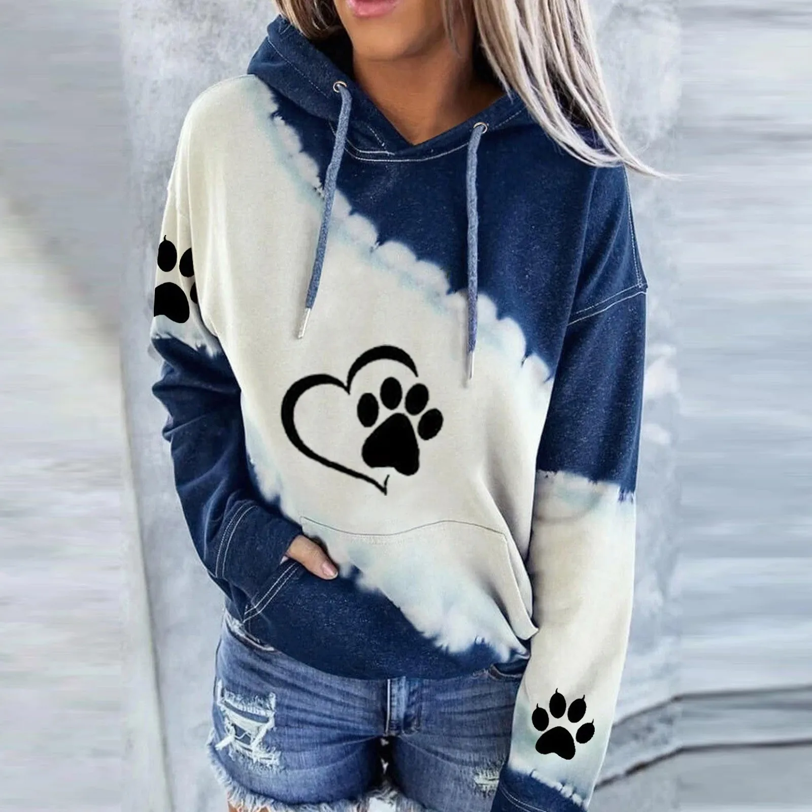 2023 Nieuwe Mode Vrouwen Lange Mouwen Hoodies Streetwear Sweatshirts Harajuku Trui Kawaii Kat Gedrukt Meisjes Kleding Jas