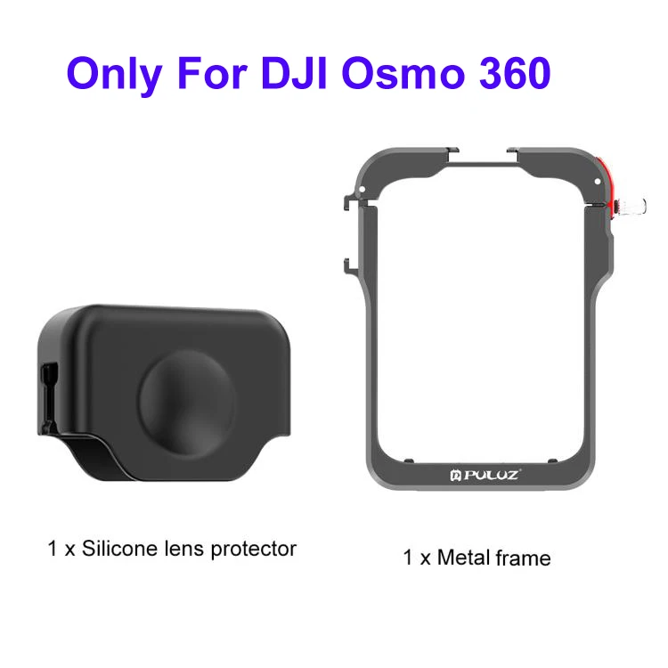 PULUZ Voor DJI Osmo 360 Actie Camera Kooi Magnetische Quick Release Metalen Kooi Aluminium Koude Schoen Uitbreidingsframe met Lens Cover
