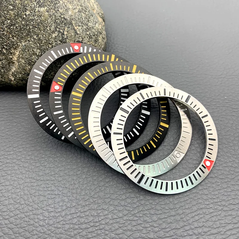 Mod 41mmX32mm Stainless Steel Bezel Insert Ring Samurai Bezel Ring Fits King SRPF Samurai Series Watch Case Ring Spare Parts
