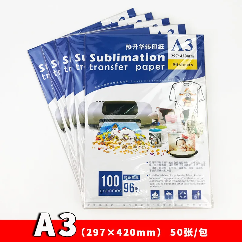 

Baking Cup Hot Drawing Paper 22.5*9.5cm A4 A3 Sublimation Transfer Paper Polyester T-shirt Printing Heat Transfer Paper