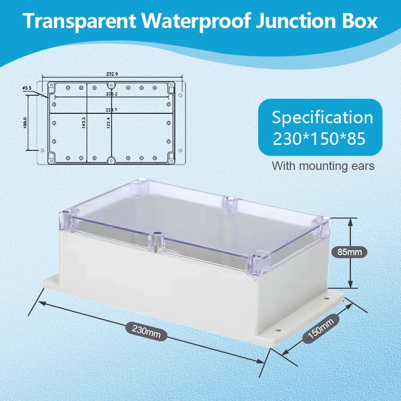 IP67 Kunststoff Transparente Wasserdichte Gehäuse Box für Outdoor Elektronische Projekte Elektrische Instrument Junction Gehäuse Schützen