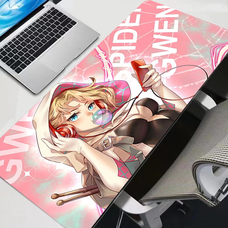 كبير الألعاب S-العنكبوت امرأة جوين ماوس الوسادة أنيمي جهاز كمبيوتر شخصي ألعاب مكتب حصيرة ل CS الذهاب LOL محمول Kawaii عدم الانزلاق المطاط ماوس #1