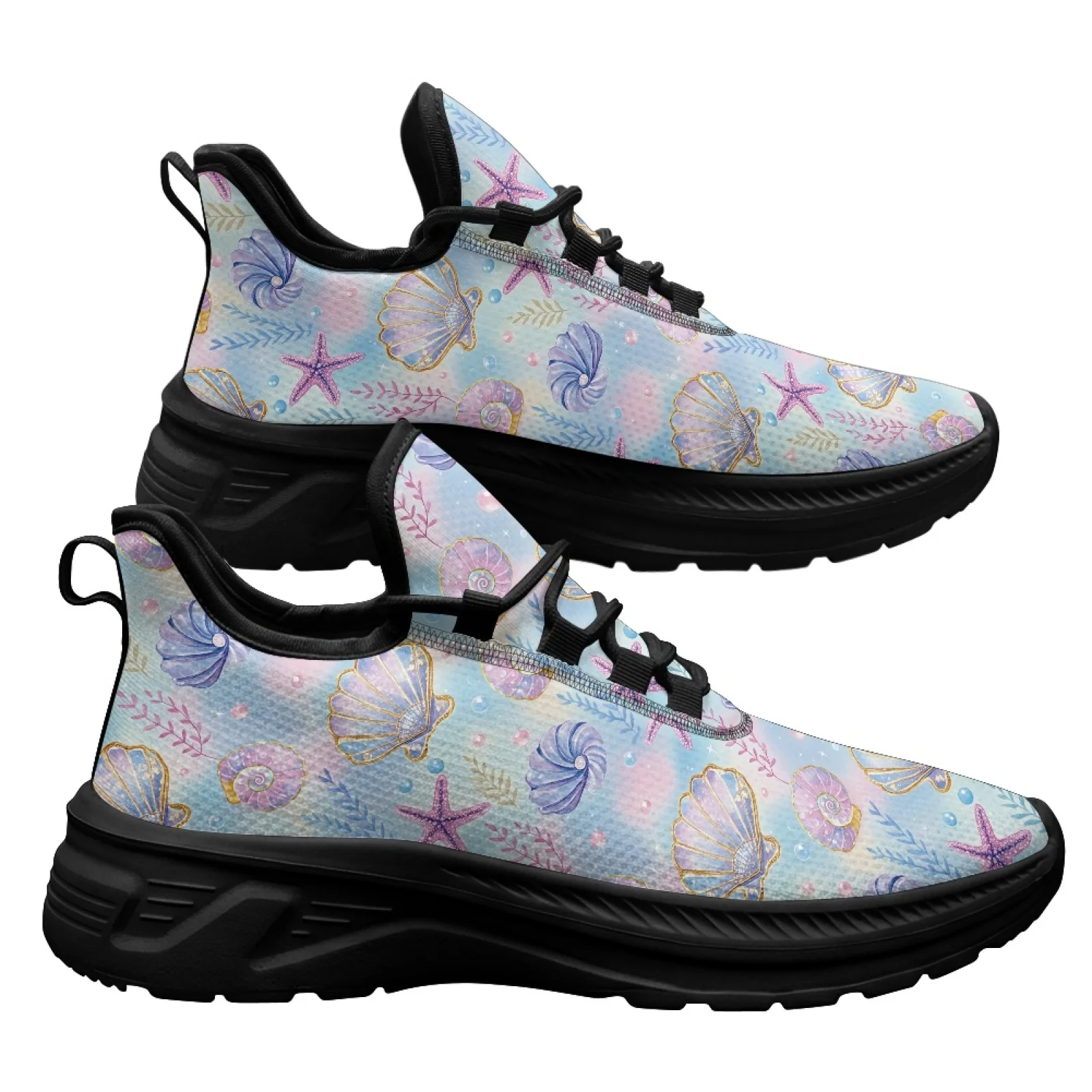 PENSTROLL Sea Shell Starfish Lightweight Non Slip Mens Sneakers Low-Top Casual Shoes for Teenagers Running Gym