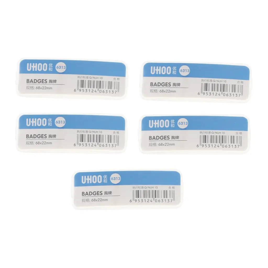 Resin Name Badge Tag Clear Display Board Waterproof Design with Pin for Office Staff Identification
