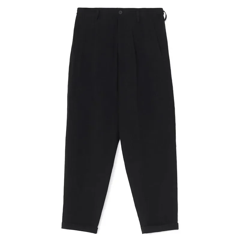 YOJI OOAK التصميم الأصلي السراويل عارضة مطابقة السراويل بلون فضفاض مزيج الكتان السراويل الاتجاه الرجال #5