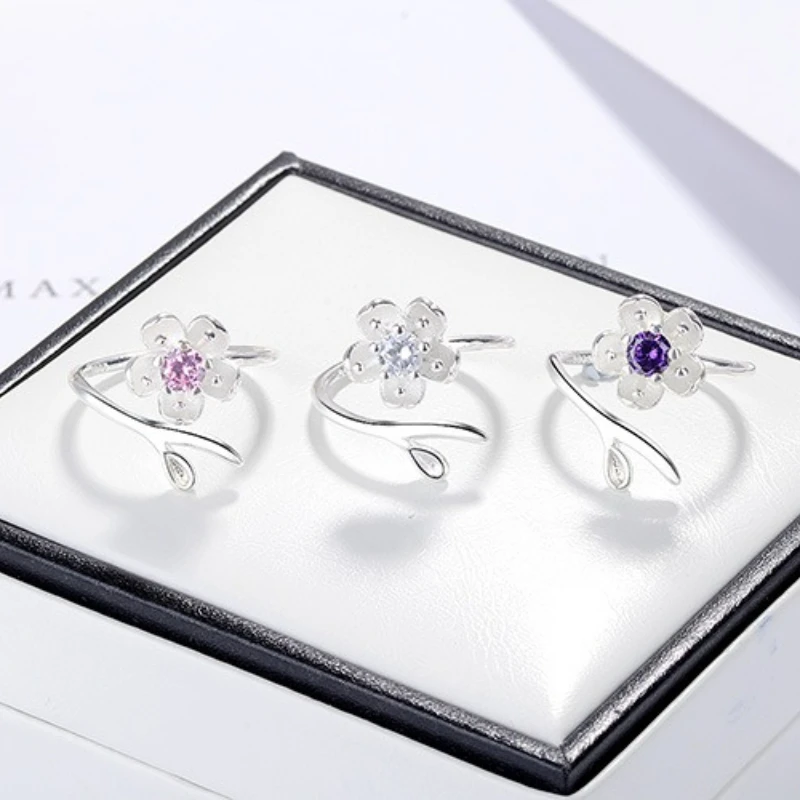 

Новое кольцо из стерлингового серебра 925 пробы с изысканным цветочным дизайном для женщин, свадебное, простое ювелирное украшение, обручальное, с цирконием 5А, модное кольцо для вечеринок, подарок