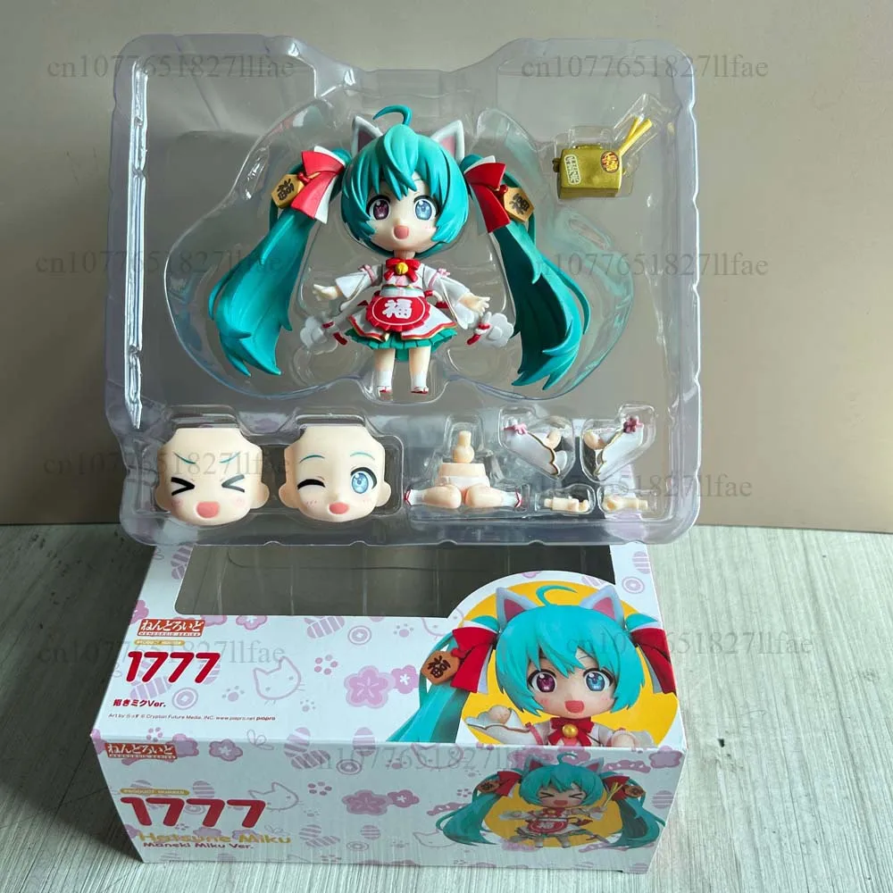 

Hatsune Miku 1777 10cm Maneki Miku Attracting Wealth Lucky Girl Kwaii Virtual Singer Action Figure Model Toys Joint Movable Doll