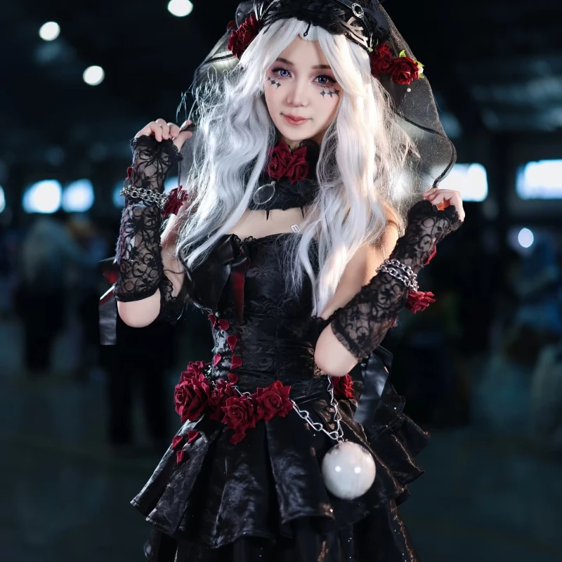 Identity V Game Психолог Доктор Ада Эмиль Пацієнт Месмер Вечная Ночь Косплей Костюм Парик Черная Роза Платье Пальто Хэллоуин