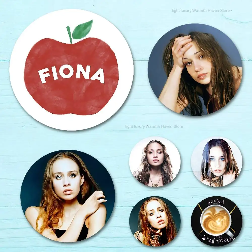 

Singer F-Fiona A-Apple Heat Resistant Round Wooden Coasters Non-slip Drink Cafe Decoration 2D Flat Color Print Coasters
