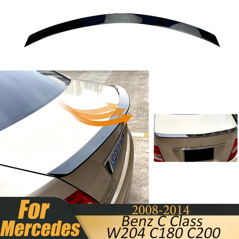 

For Mercedes Benz C Class W204 C180 C200 2008-2014 Tail Wing Fixed Wing of Four-door Car Version Spoiler Rear Wing Modification