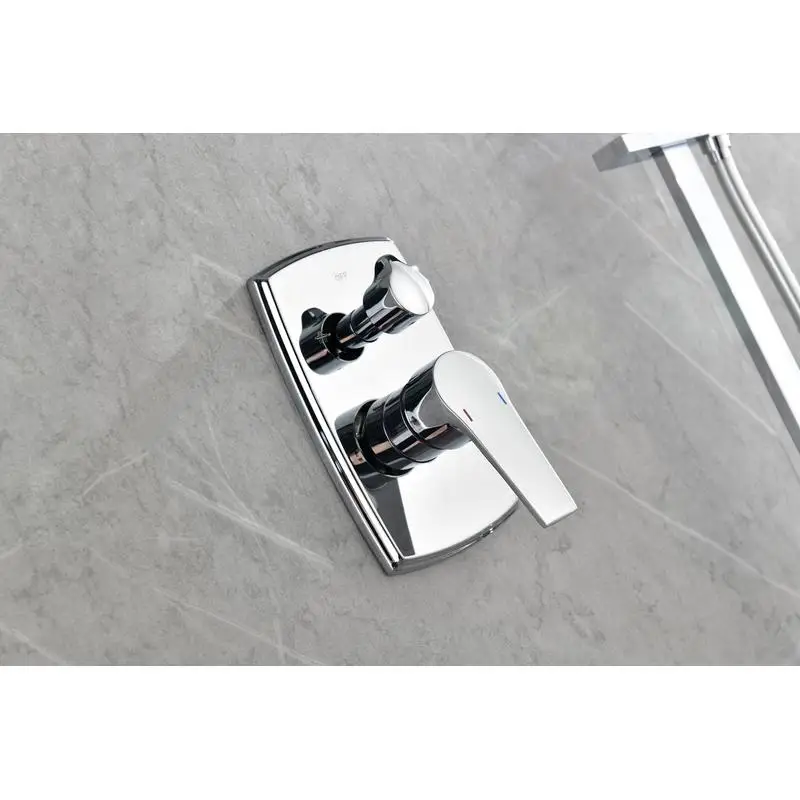 

Wall-Mounted Rain Shower System with Three Body Sprays and Handheld SHwr