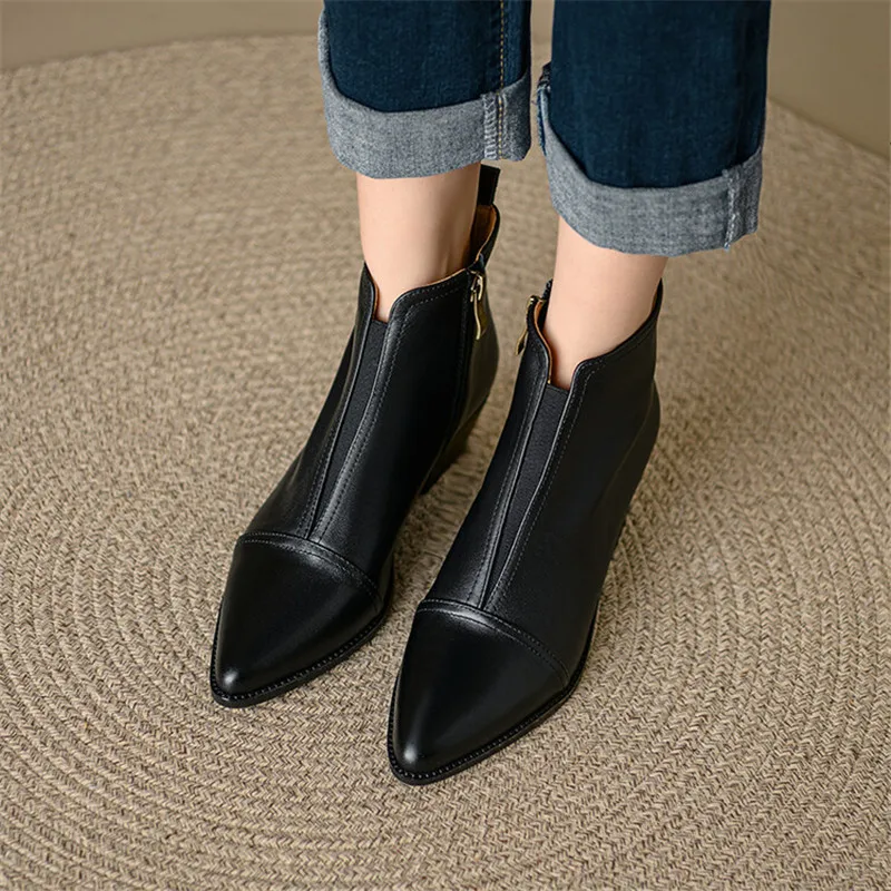 New Autumn/winter Women Boots Pointed Toe Chunky Heels Boots for Women Fashion Boots Ankle Boots Winter Boots 2023 Ladies Shoes