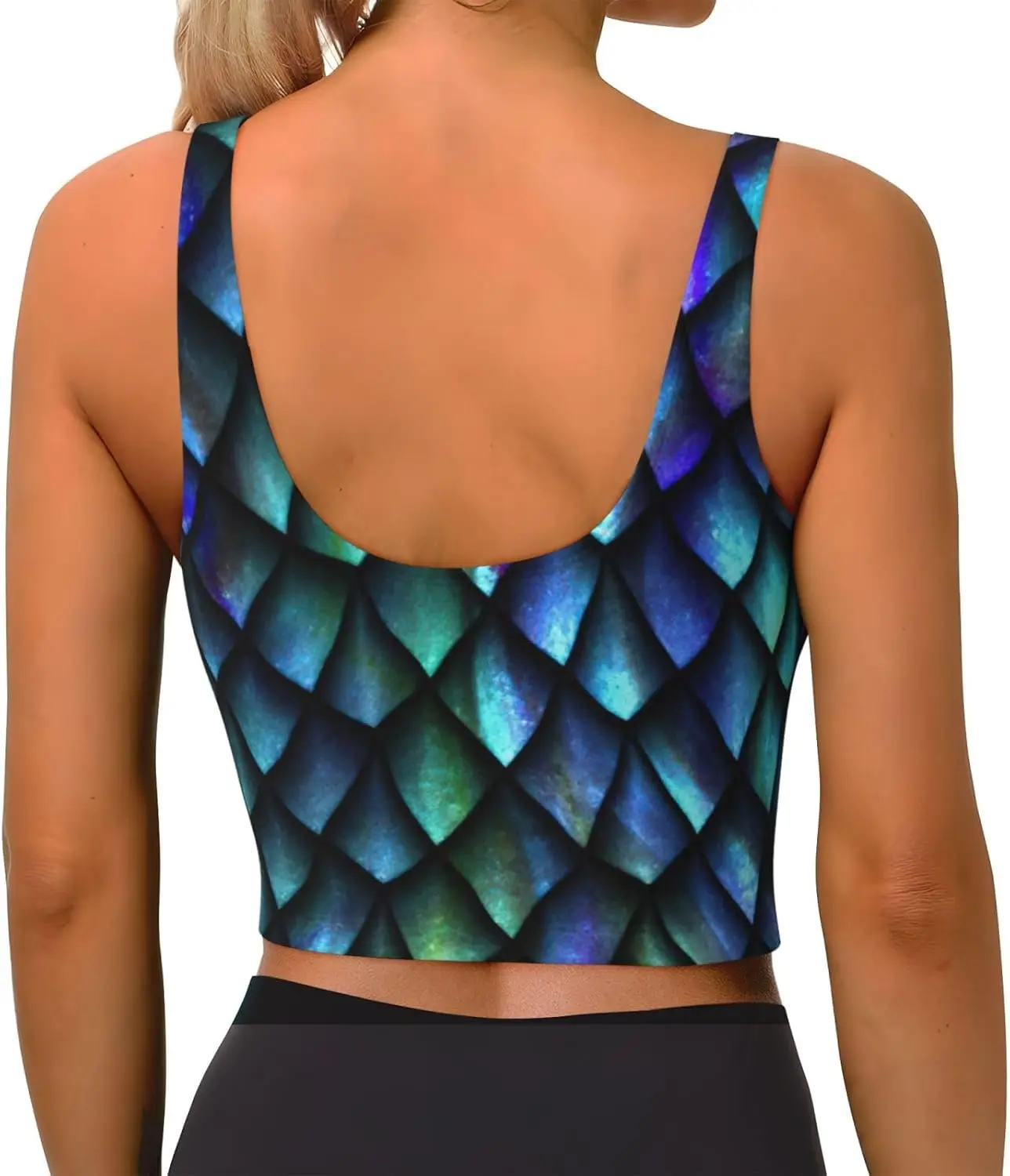 3D Magical Dragon Scales Musterdruck Damen Utility Weste Sportweste Yoga Trainingsweste für Damen Leichter Sommer