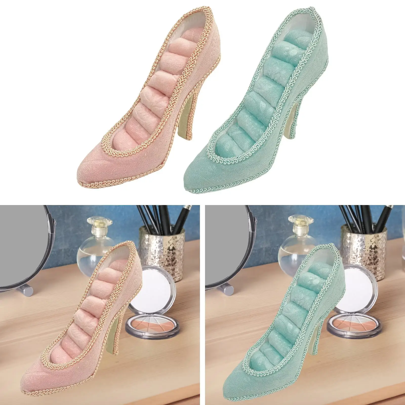 حامل عرض المجوهرات ديكور متعدد الأغراض للنساء أحذية بكعب عالٍ منظم مجوهرات للتصوير الفوتوغرافي لخزانة الملابس المنزلية #4