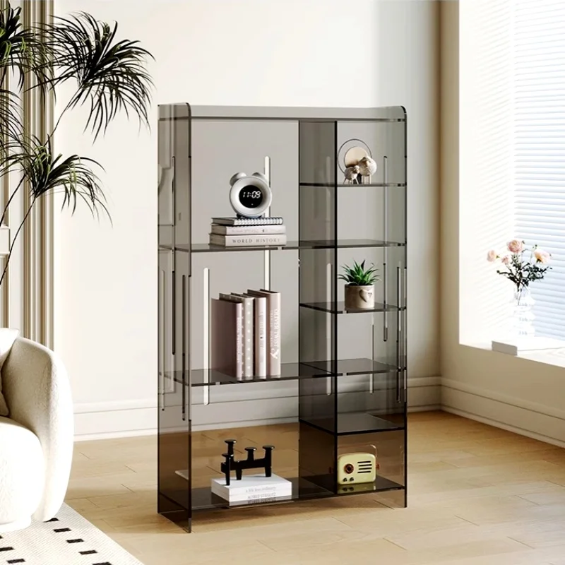 Acrylic living room shelf light luxury creative display shelf modern simple storage cabinet multi-layer floor bookshelf