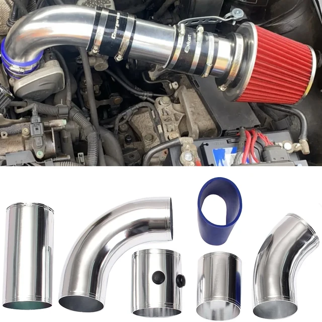 Uniwersalna rura wlotu powietrza 3" 76 mm Zestaw rur wlotowych ze stopu aluminium Turbo bezpośredni system wtrysku filtra zimnego powietrza