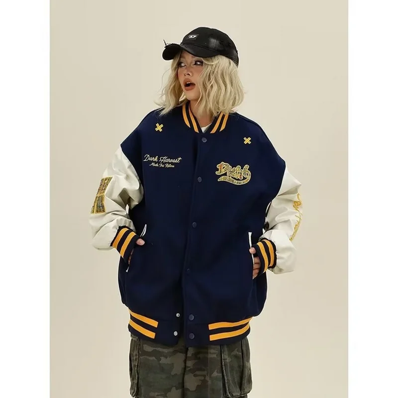 

Мужская бейсбольная куртка, повседневная бейсбольная форма с вышивкой, осенняя уличная куртка, повседневное пальто с защитой от ветра, мужская одежда