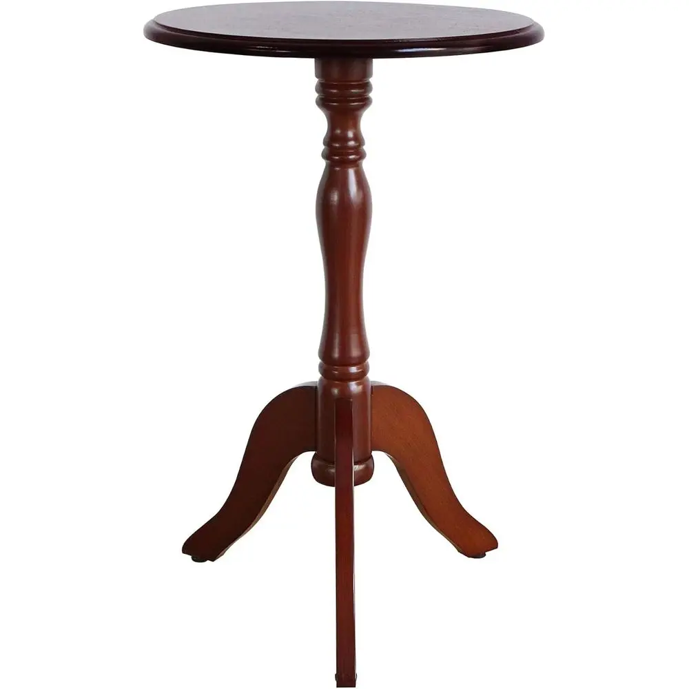 

Round Wooden End Table, Vintage-Style Side Table for Coffee, Accent Nightstand for Living Room, Bedroom, Entryway in Light Brown