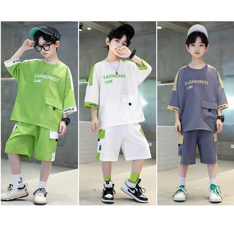 Boy Track Suits Clothes Kids Luxury Clothing 4 5 6 7 8 9 10 11 12 13 14 15 Years Summer Suit for Boy Children's Clothing Set