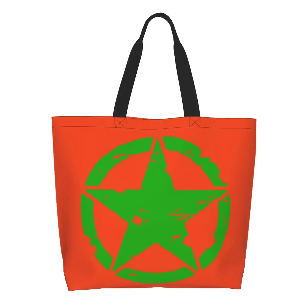 Fashion US Tactical Military Star Shopping Tote Bags Recycling Canvas Grocery Shoulder Shopper Bag