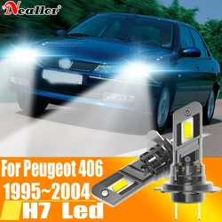 2x High Power H7 Led Headlight Canbus No Error H18 Car Bulb 6000K White Light Moto Diode Lamp 12v 55w For Peugeot 406 1995~2004