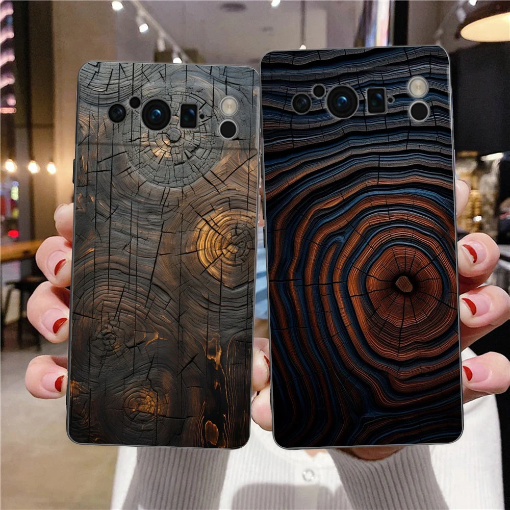 

Phone Case Cover for Google Pixel 10 9 8 7 6 7A 6A Pro Shockproof Soft TPU 10 9 Pro XL Shell Capas Funda Retro Forest Brown Wood
