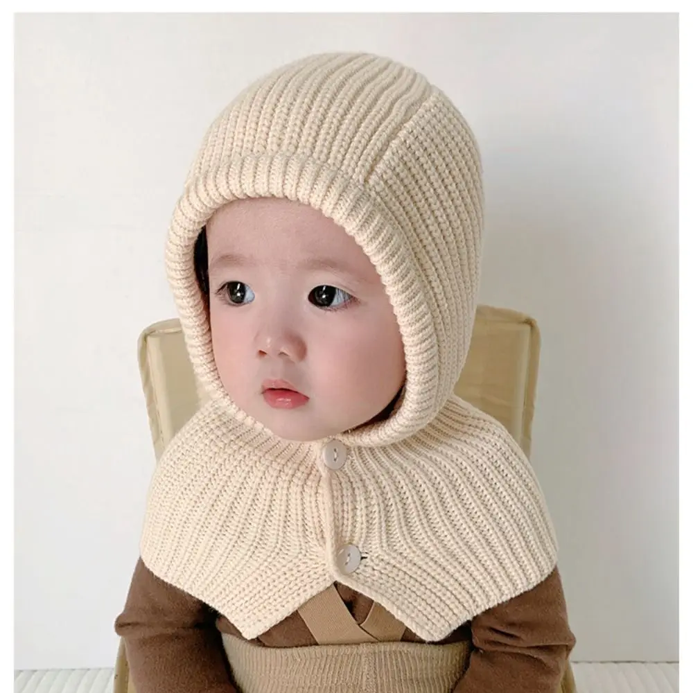 Winter Knitted Kids Soft Balaclava Warmer Windproof Sweater Hat Cap Scarf All-in-One Children's Pullover Hat