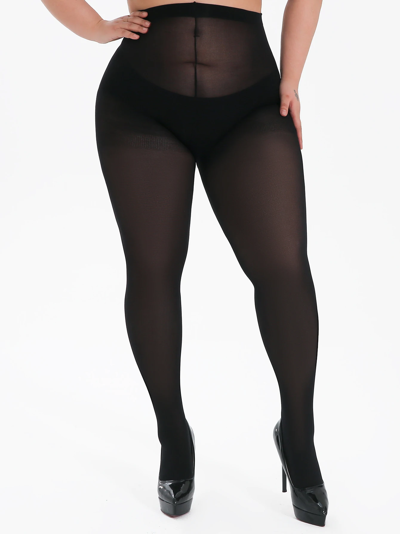 

A pair of women's plus-size fashion sexy tights with skin-piercing high elastic ultra-thin pantyhose