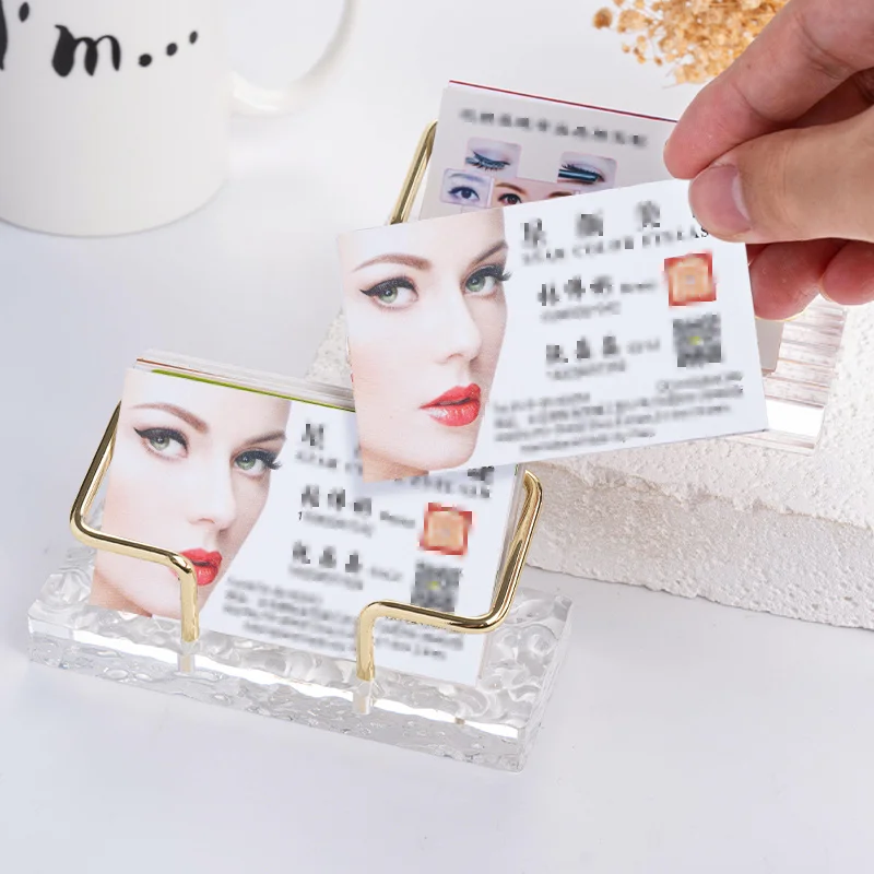5/1 ชิ้นอะคริลิคผู้ถือบัตรธุรกิจ Creative Desktop Note Rack สําหรับร้านเสริมสวยแผนกต้อนรับ Professional การ์ดขาตั้งจอแสดงผล
