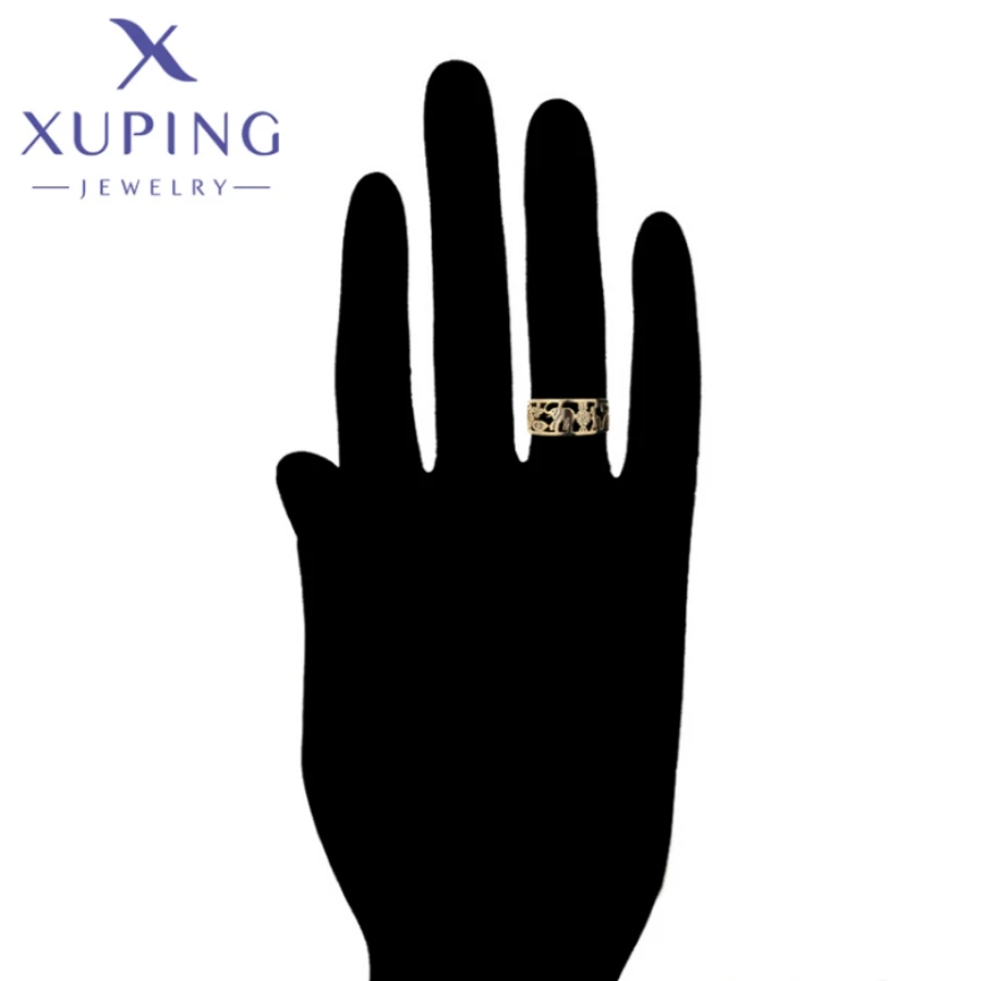 Xuping Jewelry New Arrival Fashion Light Gold Color Circle Shape Rings for Women Girls Wedding Commemoration Day Gift X000893105