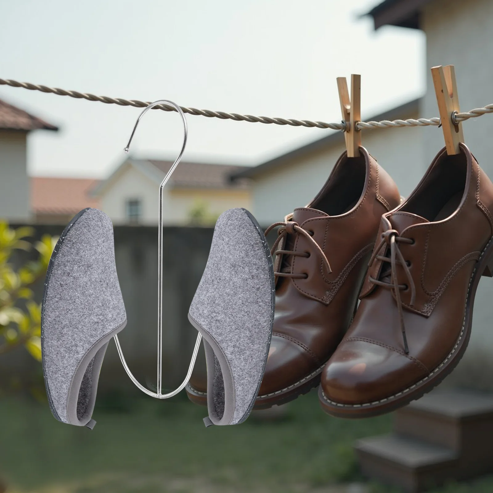 

8Pcs Stainless Steel Shoe Drying Rack Double Hook Shoe Hanger Closet Organizer Shoes Display Hanging Hooks Boot Hanging Clips