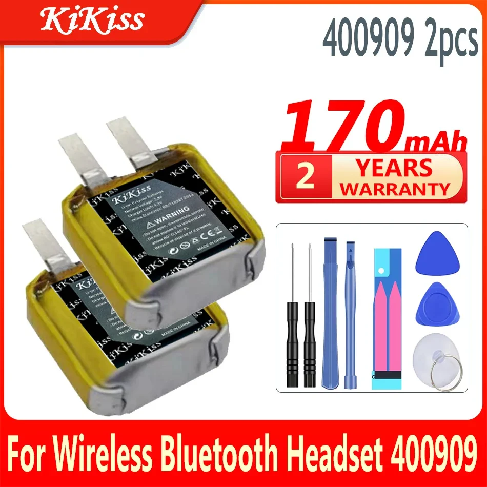 KiKiss 170mAh New Replacement Battery for Wireless Bluetooth Headset 400909 401010 401012 501010 501012