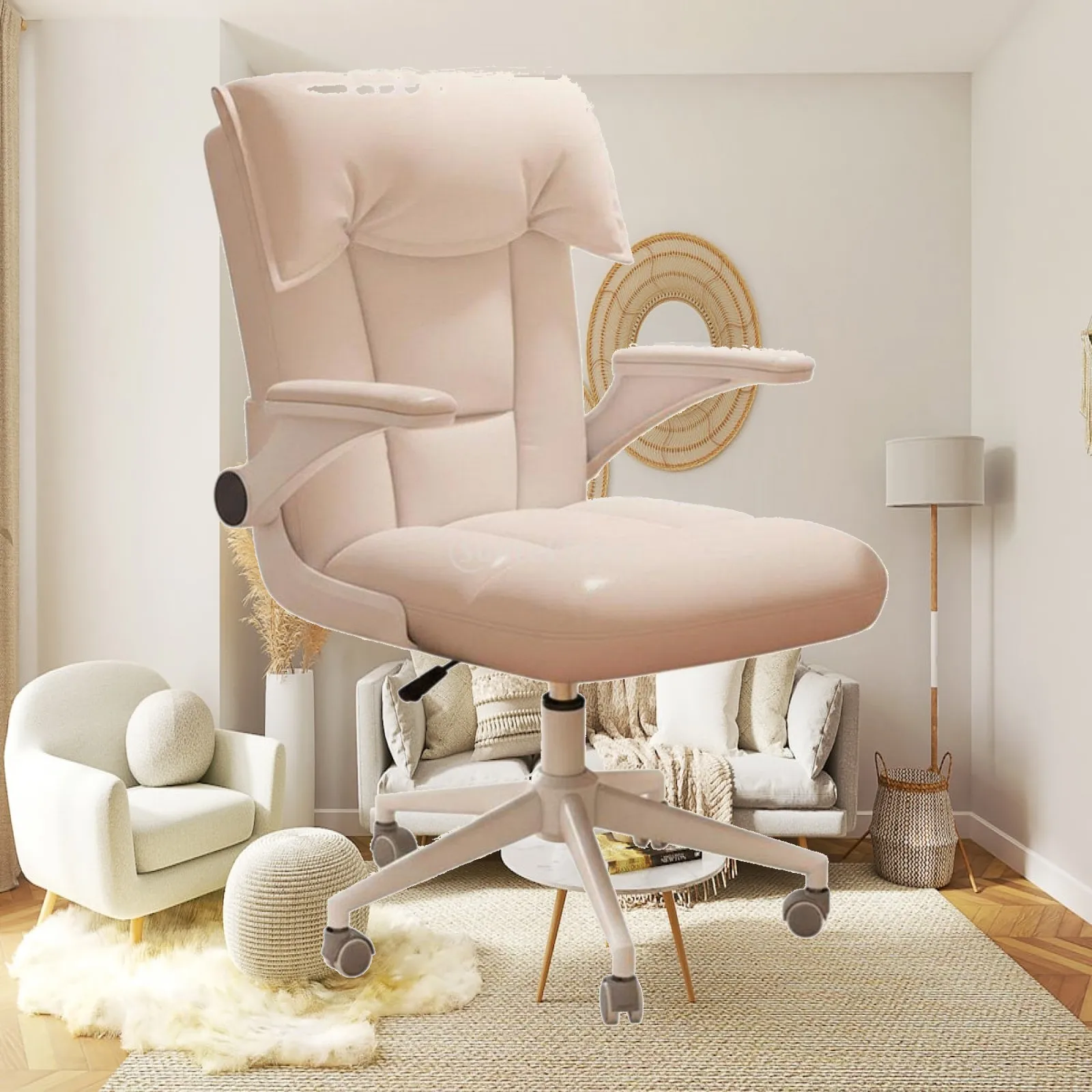 Comfortable Reading Chair with Sturdy Wooden Legs for Home Office Decor