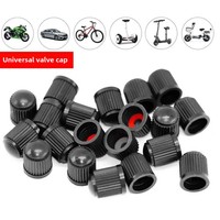 20PCS Car Tire Valve Plastic Black Bike Tyre Valve Caps O Rubber Ring Covers Dome Shape Dust Valve for Auto Motorcycle Cap Decor