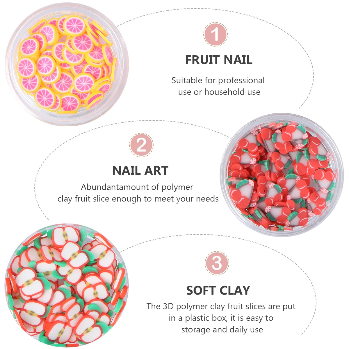 Polymer Clay Fruit Slice Nail Decoration ClaySlice Decorations DIY Stickers