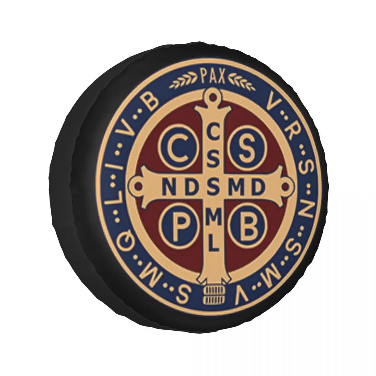 

Custom Saint Benedict Medal Spare Tire Cover for Jeep SUV RV 4WD Pajero 4x4 Wheel Protector Covers 14" 15" 16" 17" Inch