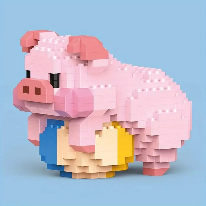 Pig Animal Mini Cute Building Block Set Cow Kawail Model for Girls and Boys Toys Kit Gifts for Adults and Kids