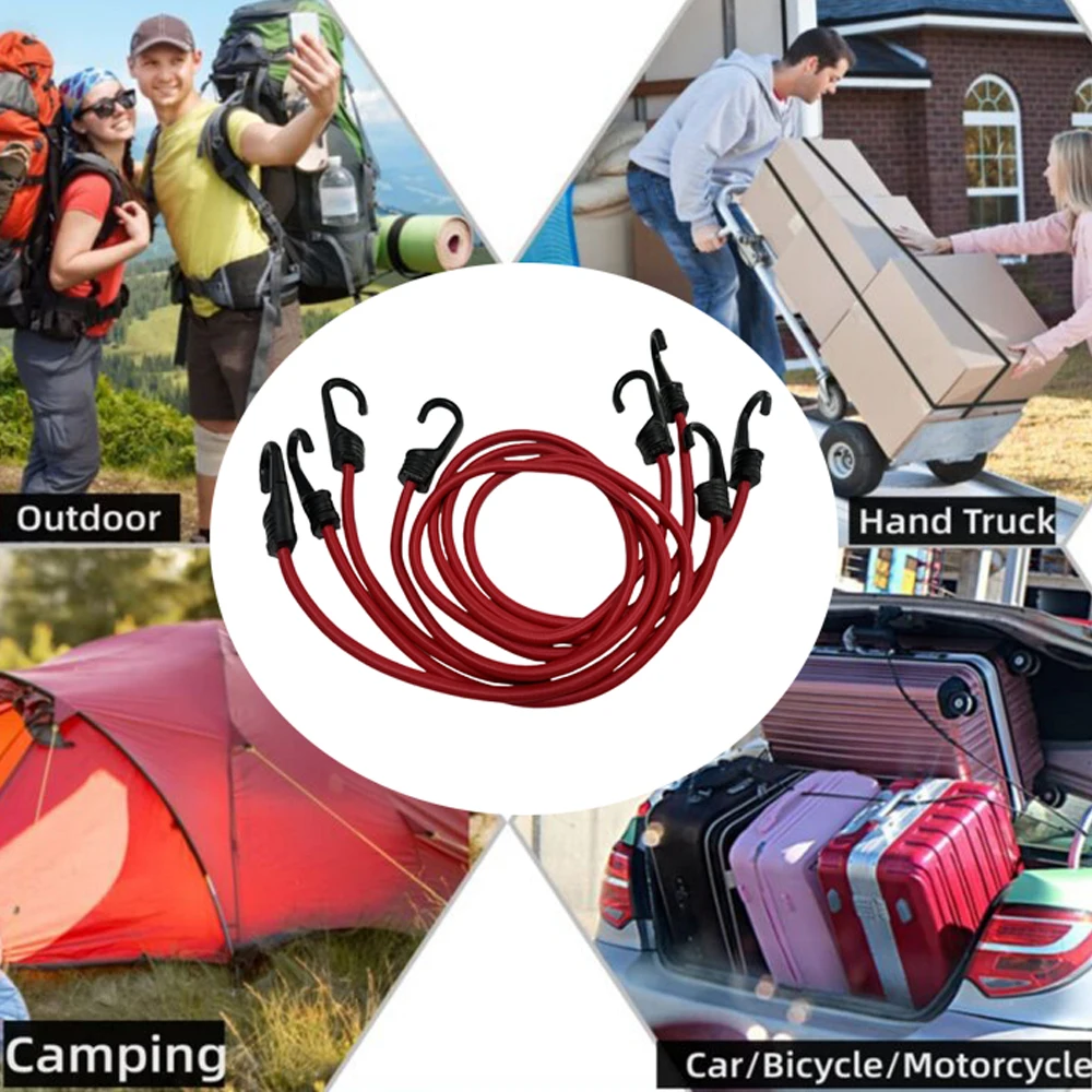 2/4Pcs Elastic Bungee Cords Bungee Straps Heavy Duty Bungee Ropes for Bike Tents Camping RVs Trunks Luggage Racks