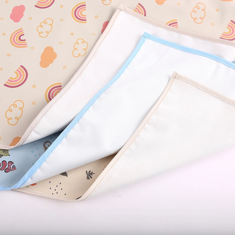 Baby Diaper Mat Soft PU Waterproof Leak Proof Washable Newborn Urine Pad Changing Pad Liners Reusable Picnic Travel Mats