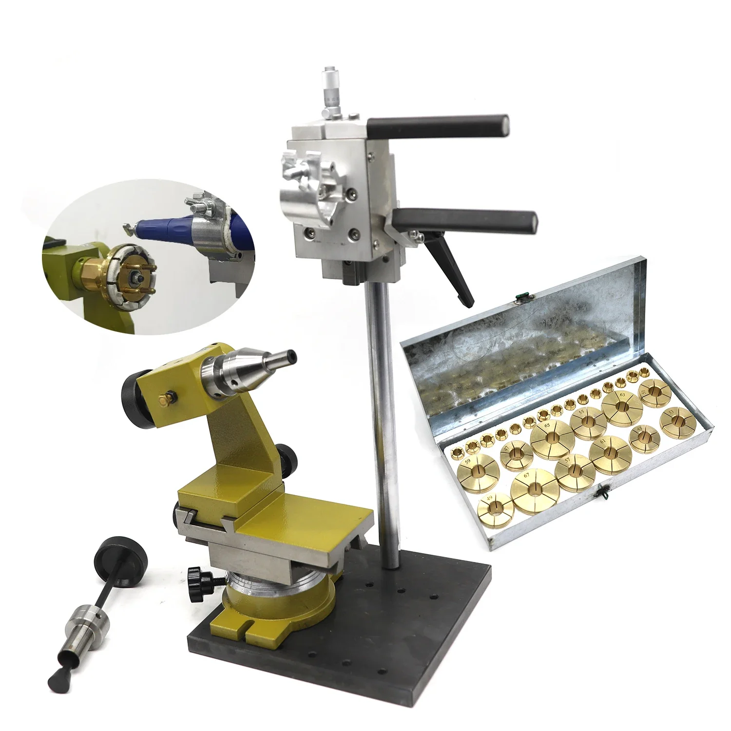 New Arrival 27 Kits Diamond Cutting Faceting Machine With Collet Bangle Engraving Machine Micromotor Engraver With Jigs