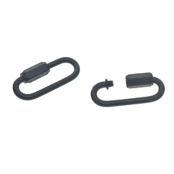 2 pcs matte black Heavy duty Steel Oval run course safety Screw Lock quick link connector Carabiner Keychains  Hook EDC DIY