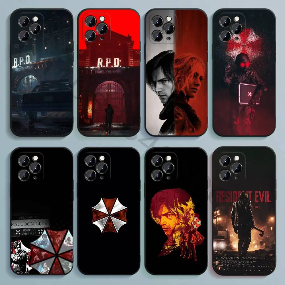 

R-Resident E-Evils Black Soft TPU Case For iPhone 17 16 15 14 13 12 11 Pro Max Plus E Mini Silicone Phone Cover