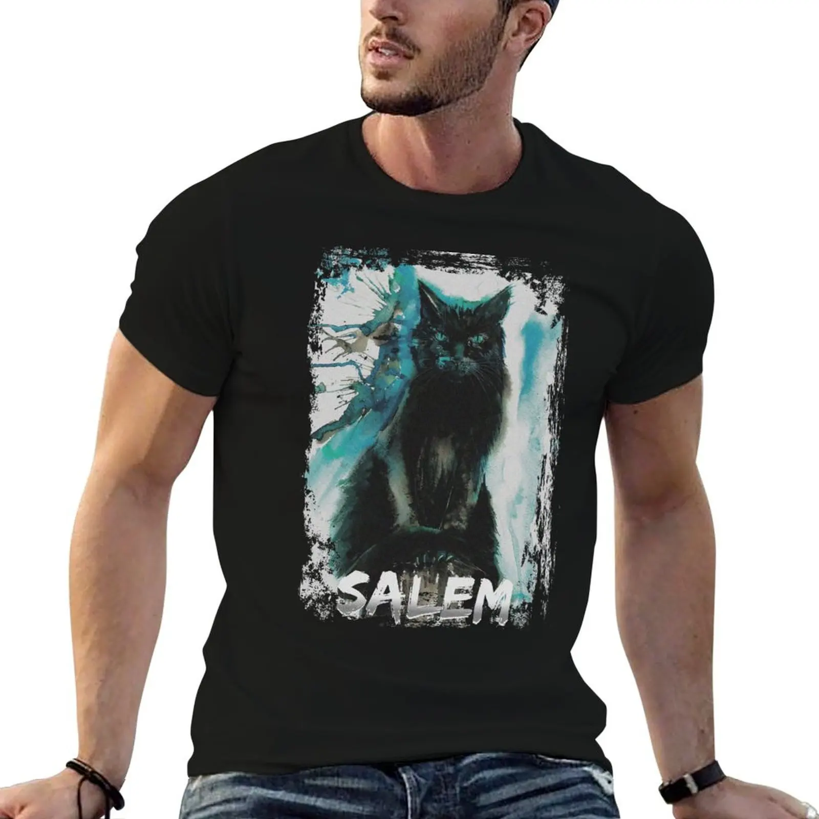 

t for man man printed graphic shirts Salem T-Shirt shirts familiar t Cat