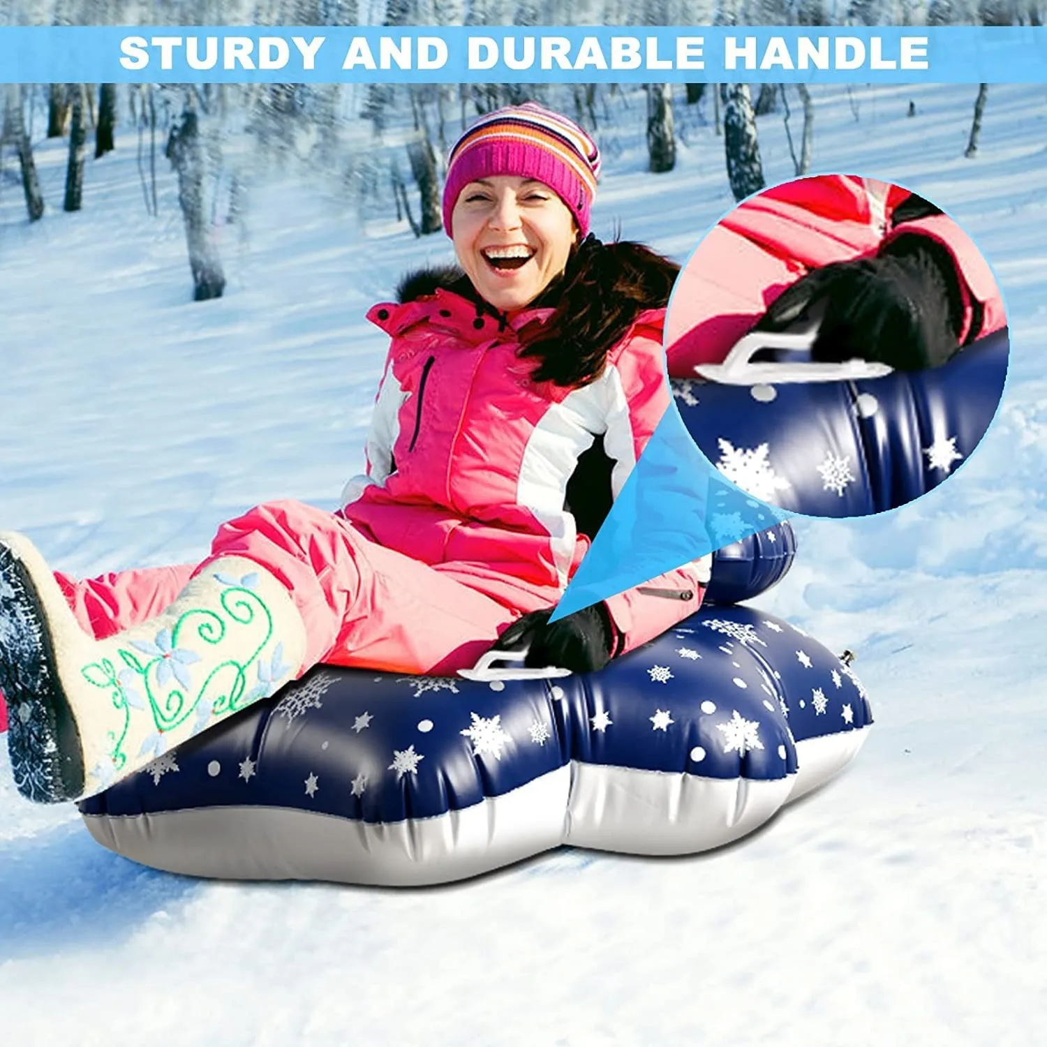 Pvc Snow Inflatable Ski Ring Adult Thickened Wear-Resistant Inflatable Skis Winter Ski Rink Inflatable Equipment